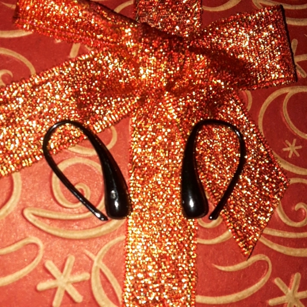 Black Teardrop/ Hook Earrings